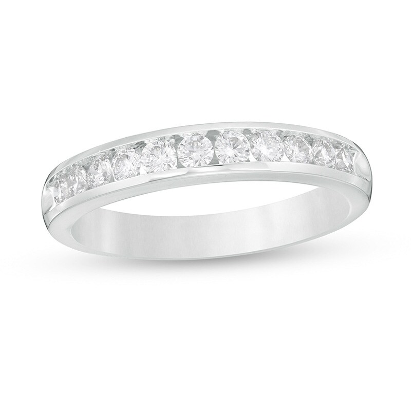 Main Image 1 of Previously Owned 1/2 CT. T.W. Diamond Band in 14K White Gold (I/SI2)