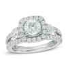 Thumbnail Image 1 of Previously Owned Celebration Ideal 2-1/5 CT. T.W. Diamond Three Stone Engagement Ring in 14K White Gold (I/I1)
