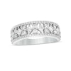 Thumbnail Image 1 of Previously Owned - 1 CT. T.W. Princess-Cut and Round Diamond Alternating Anniversary Band in 14K White Gold