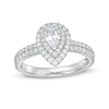 Thumbnail Image 1 of Previously Owned - 1 CT. T.W. Pear-Shaped Diamond Double Frame Engagement Ring in Platinum (I/SI2)