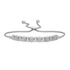 Thumbnail Image 1 of Previously Owned - 1/2 CT. T.W. Baguette and Round Diamond Alternating Curved Bar Bolo Bracelet in Sterling Silver