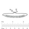 Thumbnail Image 2 of Previously Owned - 1/2 CT. T.W. Baguette and Round Diamond Alternating Curved Bar Bolo Bracelet in Sterling Silver