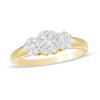 Thumbnail Image 1 of Previously Owned - 1/2 CT. T.W. Diamond Three Stone Flower Frame Ring in 10K Gold