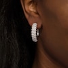 Thumbnail Image 2 of Previously Owned - 2 CT. T.W. Diamond Slanted Hoop Earrings in 10K White Gold