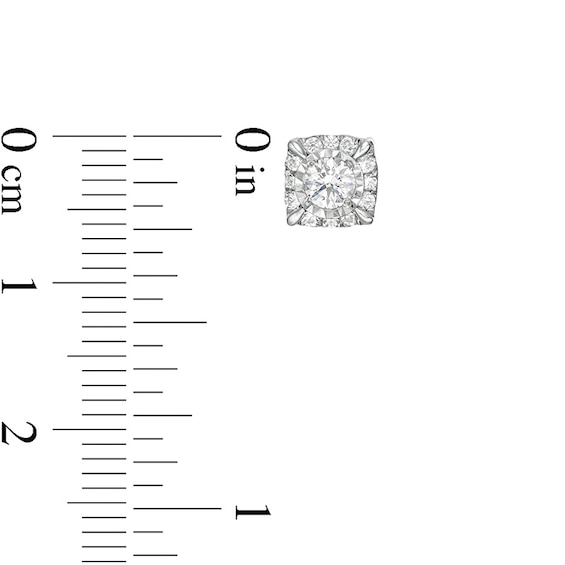 Previously Owned - 1 CT. T.w. Diamond Cushion Frame Stud Earrings in 10K White Gold