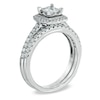 Thumbnail Image 2 of Previously Owned Celebration Ideal 1 CT. T.W. Princess-Cut Diamond Vintage-Style Bridal Set in 14K White Gold (J/I1)