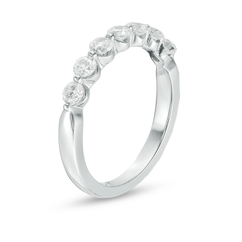 Main Image 3 of Previously Owned 3/4 CT. T.W. Diamond Seven Stone Anniversary Band in 10K White Gold