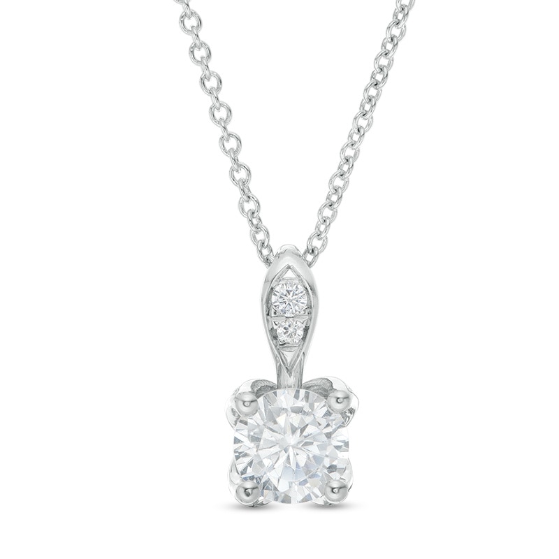 Main Image 1 of Previously Owned Love's Destiny by Peoples 5/8 CT. T.W. Diamond Solitaire Pendant in 14K White Gold (I/I2)
