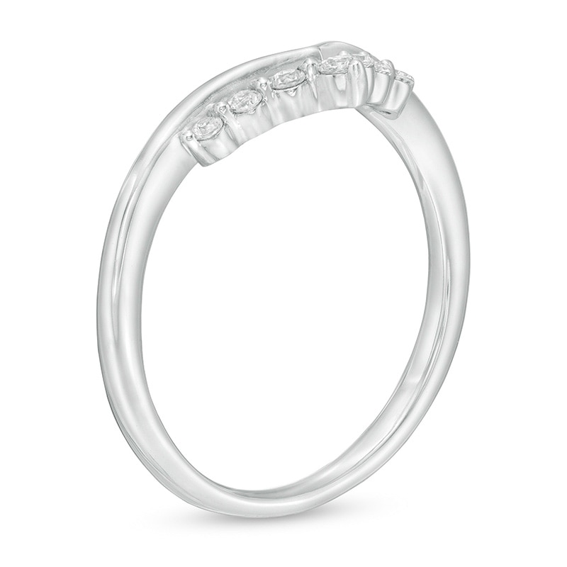 Main Image 3 of Previously Owned 1/8 CT. T.W. Diamond Contour Band in 14K White Gold