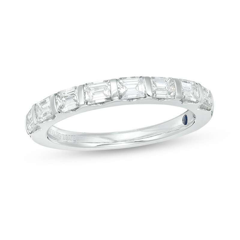 Main Image 1 of Previously Owned Vera Wang Love Collection 3/4 CT. T.W. Emerald-Cut Diamond Band in 14K White Gold (I/SI2)