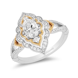 Previously Owned Enchanted Disney Aladdin 1 CT. T.W. Diamond Arabesque Frame Engagement Ring in 14K Two-Tone Gold