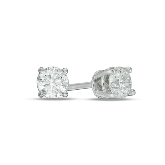 Previously Owned 1/3 CT. T.w. Diamond Solitaire Stud Earrings in 14K White Gold
