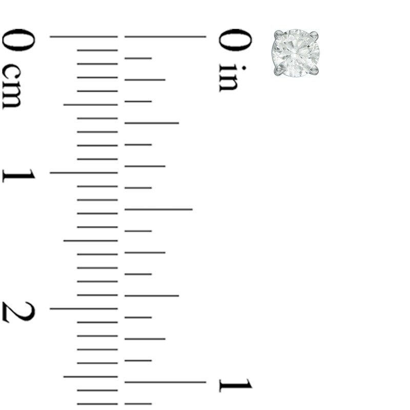 Main Image 2 of Previously Owned 1/3 CT. T.W. Diamond Solitaire Stud Earrings in 14K White Gold