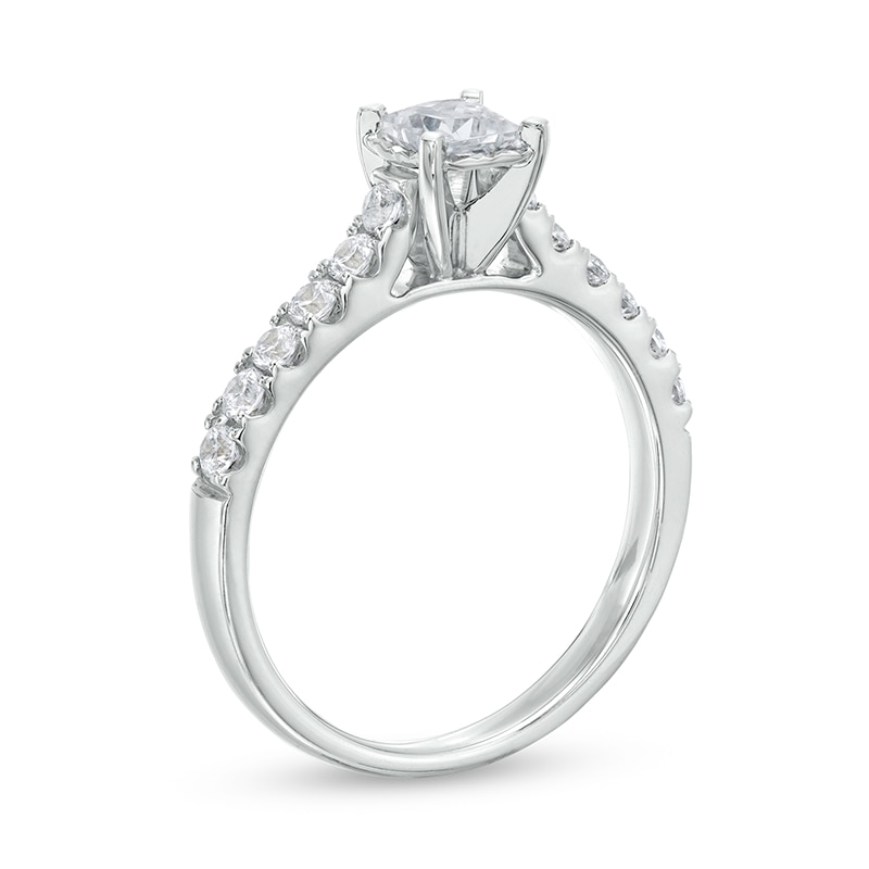 Main Image 3 of Previously Owned 3/4 CT. T.W. Princess-Cut Diamond Engagement Ring in 14K White Gold