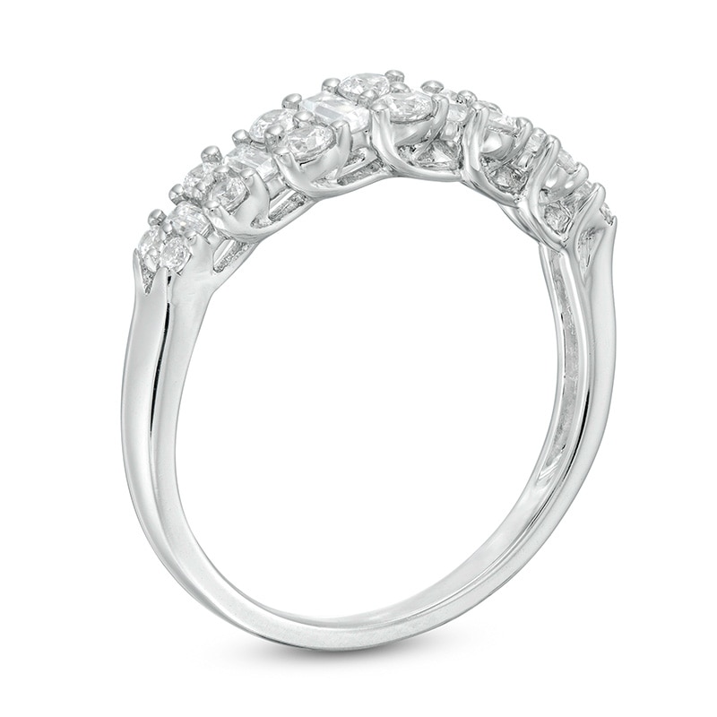 Main Image 3 of Previously Owned 5/8 CT. T.W. Baguette and Round Diamond Band in 14K White Gold