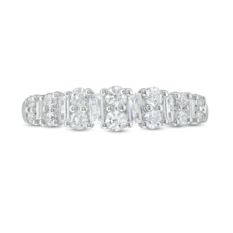 Main Image 4 of Previously Owned 5/8 CT. T.W. Baguette and Round Diamond Band in 14K White Gold