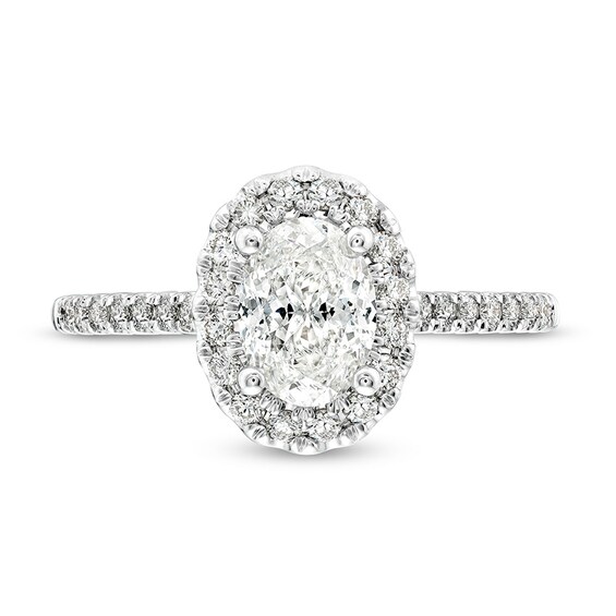 Previously Owned Celebration Infiniteâ¢ 1-1/2 CT. T.w. Oval Diamond Frame Engagement Ring in 14K White Gold (I/Si2)
