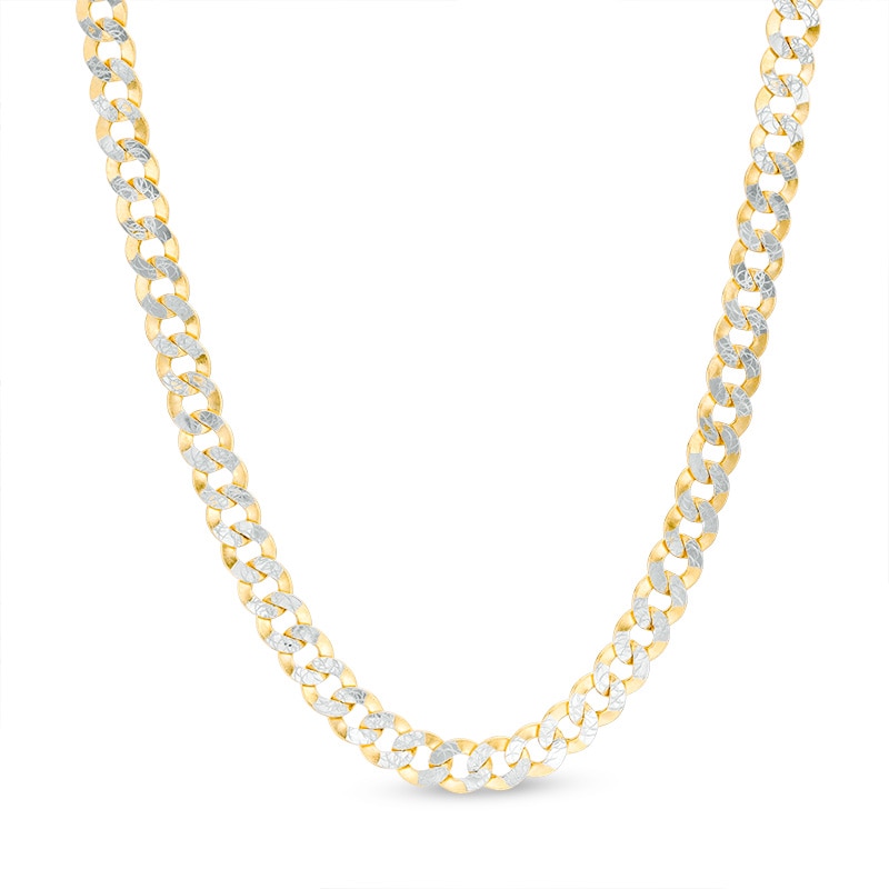 Main Image 2 of Previously Owned Made in Italy Men's 4.7mm Diamond-Cut Curb Chain Necklace in 14K Gold - 22"