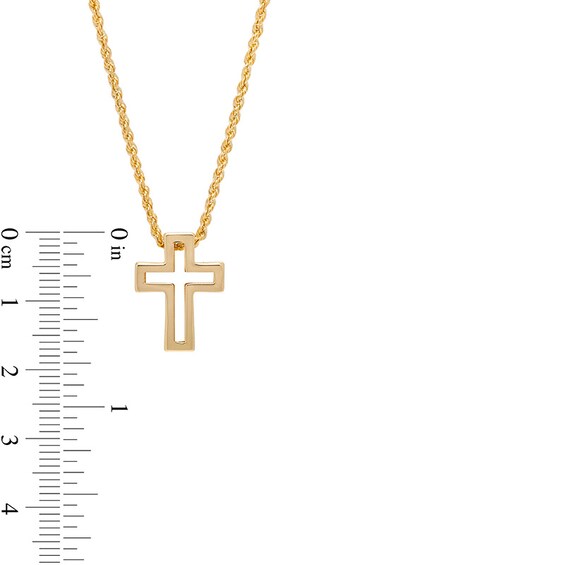 Previously Owned Bold Cross Outline Pendant in 10K Gold
