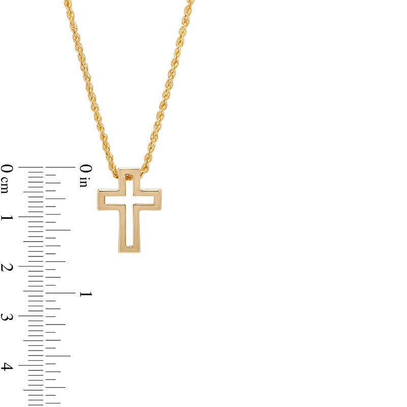 Main Image 3 of Previously Owned Bold Cross Outline Pendant in 10K Gold