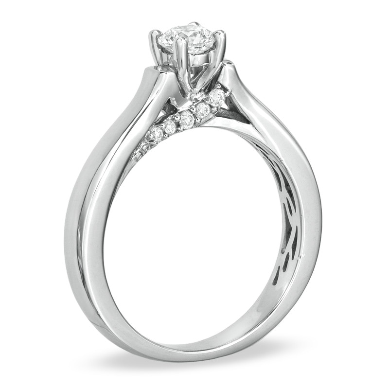 Main Image 2 of Previously Owned - 1/2 CT. T.W. Diamond Solitaire Engagement Ring in 14K White Gold