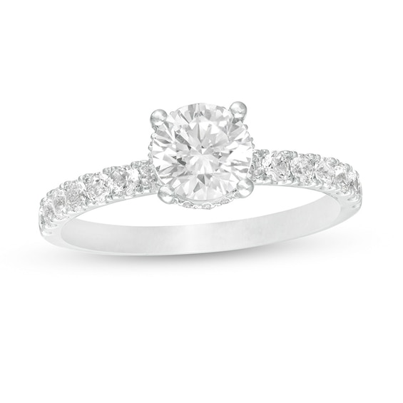 Previously Owned - 1-1/2 CT. T.w. GIA-Graded Diamond Engagement Ring in 14K White Gold (I/Si2)