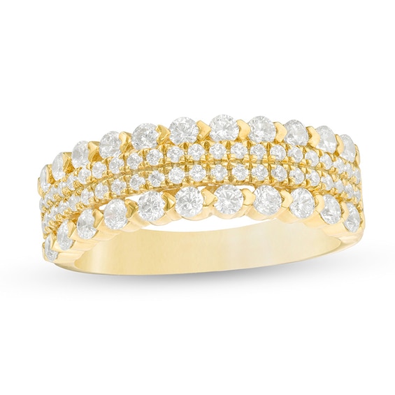 Previously Owned - 1 CT. T.w. Diamond Multi-Row Band in 14K Gold