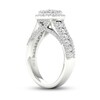 Thumbnail Image 2 of Previously Owned - Trouvaille Collection 1-1/2 CT. T.W. Oval Diamond Frame Multi-Row Engagement Ring in Platinum