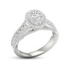 Thumbnail Image 3 of Previously Owned - Trouvaille Collection 1-1/2 CT. T.W. Oval Diamond Frame Multi-Row Engagement Ring in Platinum