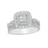 Thumbnail Image 1 of Previously Owned - 1 CT. T.W. Quad Princess-Cut Diamond Double Frame Twist Shank Bridal Set in 14K White Gold