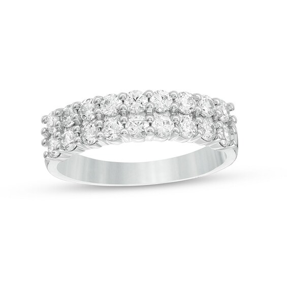 Previously Owned - 1 CT. T.w. Diamond Double Row Anniversary Band in 10K White Gold
