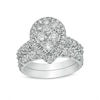 Thumbnail Image 0 of Previously Owned - 2 CT. T.W. Composite Pear Diamond Frame Bridal Set in 14K White Gold