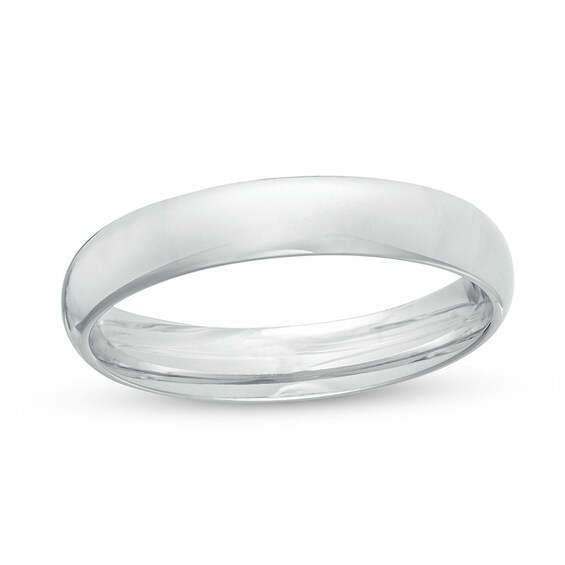 Previously Owned - 4.0mm Low Dome Wedding Band in 14K White Gold