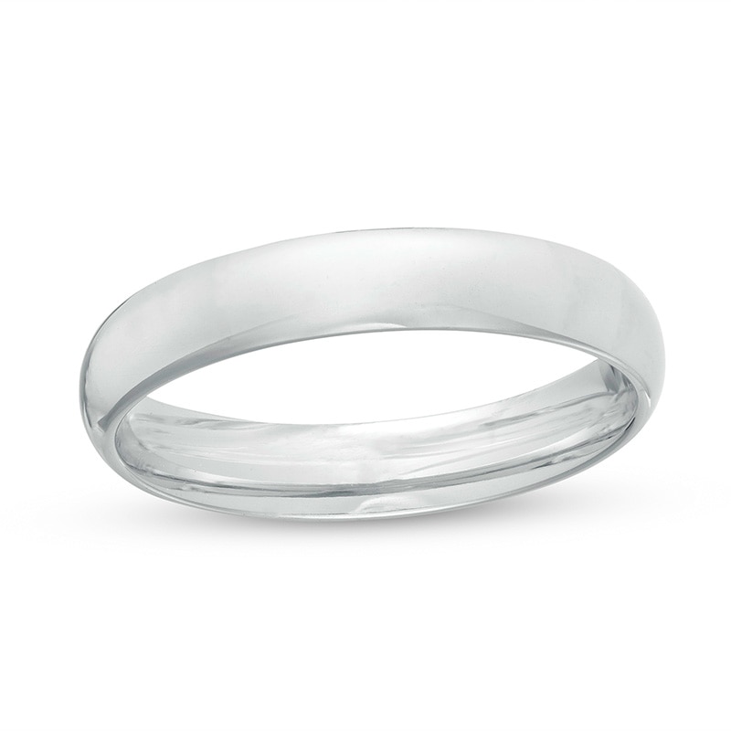 Main Image 1 of Previously Owned - 4.0mm Low Dome Wedding Band in 14K White Gold
