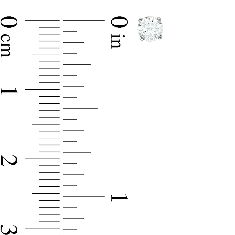Main Image 3 of Previously Owned - 1/4 CT. T.W. Diamond Solitaire Stud Earrings in 10K White Gold