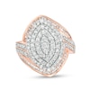 Thumbnail Image 1 of Previously Owned - 1-1/2 CT. T.W. Composite Diamond Marquise Bypass Frame Ring in 10K Rose Gold