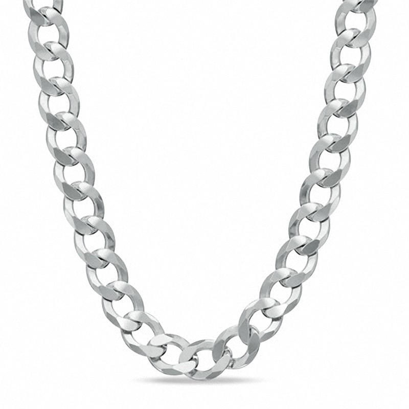 Main Image 1 of Previously Owned - Men's 7.6mm Curb Chain Necklace in Sterling Silver - 24"