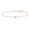 Previously Owned - 1/20 CT. T.W. Diamond Heart Dangle Anklet in 10K Rose Gold - 10"