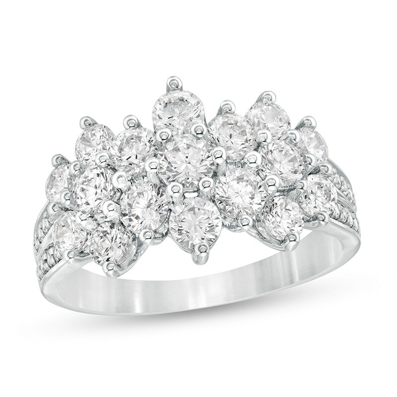 Main Image 1 of Previously Owned - 2 CT. T.W. Composite Diamond Pyramid Ring in 10K White Gold