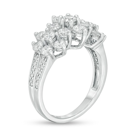 Previously Owned - 2 CT. T.w. Composite Diamond Pyramid Ring in 10K White Gold