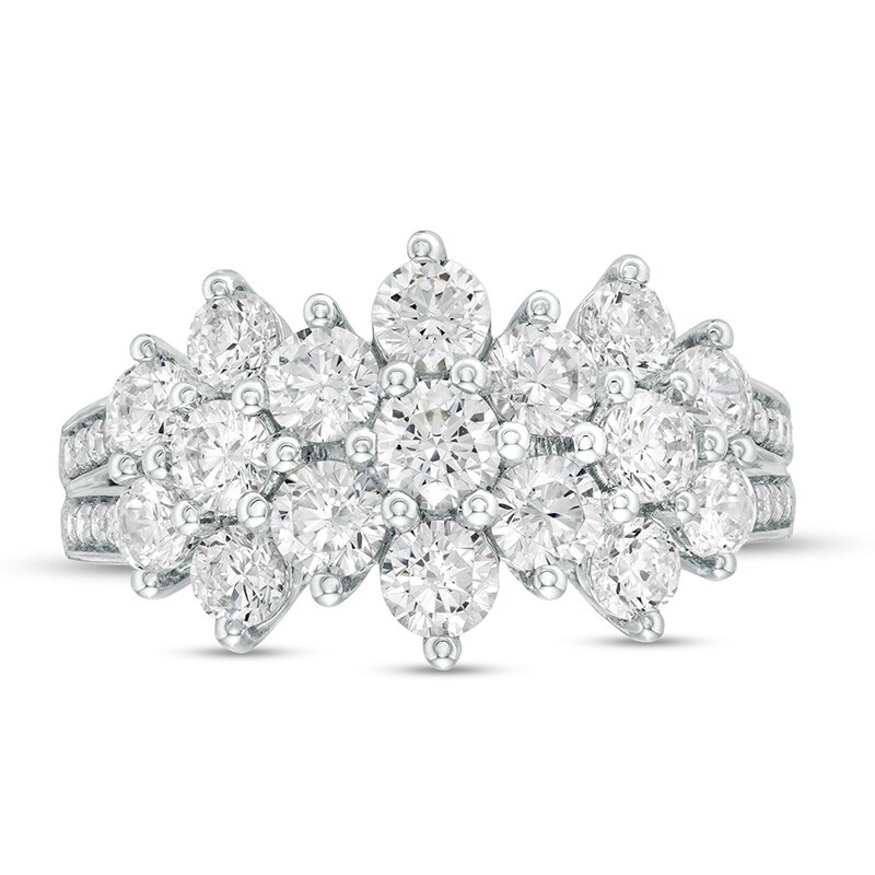Main Image 4 of Previously Owned - 2 CT. T.W. Composite Diamond Pyramid Ring in 10K White Gold