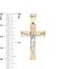 Thumbnail Image 2 of Previously Owned - Made in Italy Textured Crucifix Necklace Charm in 10K Two-Tone Gold