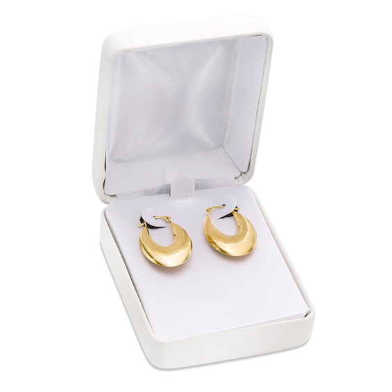 Previously Owned - 16.0mm Graduated Oval Hoop Earrings in 14K Gold