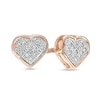 Thumbnail Image 1 of Previously Owned - Diamond Accent Pavé Heart Stud Earrings in 10K Gold