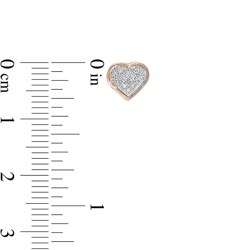 Main Image 3 of Previously Owned - Diamond Accent Pavé Heart Stud Earrings in 10K Gold