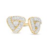 Thumbnail Image 1 of Previously Owned - 1/15 CT. T.W. Diamond Swirl Frame Triangle Stud Earrings in 10K Gold