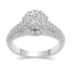 Thumbnail Image 1 of Previously Owned - 1 CT. T.W. Composite Baguette and Round Diamond Frame Engagement Ring in 14K White Gold