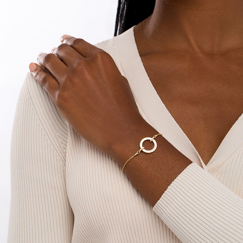 Main Image 2 of Previously Owned - Serena Williams jewelry  1/8 CT. T.W. Diamond Circle "UNSTOPPABLE" Bolo Bracelet in 10K Gold