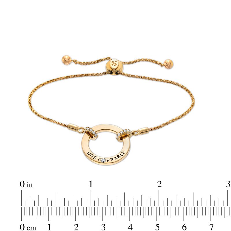 Main Image 3 of Previously Owned - Serena Williams jewelry  1/8 CT. T.W. Diamond Circle "UNSTOPPABLE" Bolo Bracelet in 10K Gold