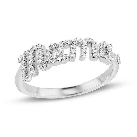 Previously Owned - Serena Williams jewelry 1/6 CT. T.w. Diamond "Mama" Ring in 10K White Gold